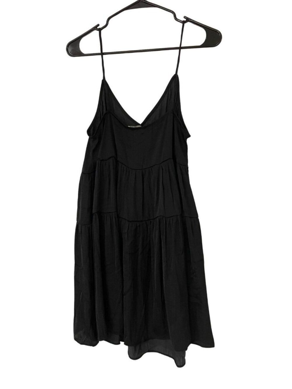 Oysho Womens Mini Dress M Black Tiered Sleeveless Sundress Beach 0788/190 NWT